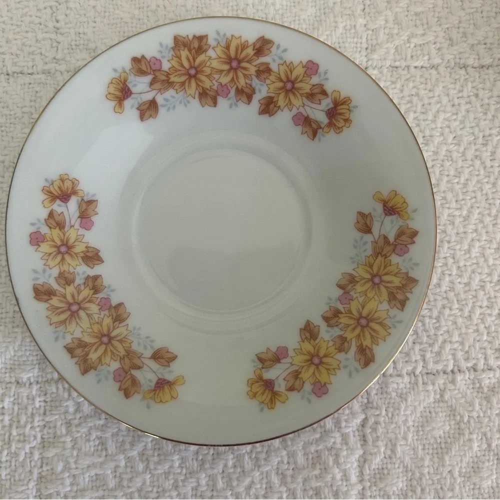 Vintage Floral Demitasse Cup Teacup and Saucer Set